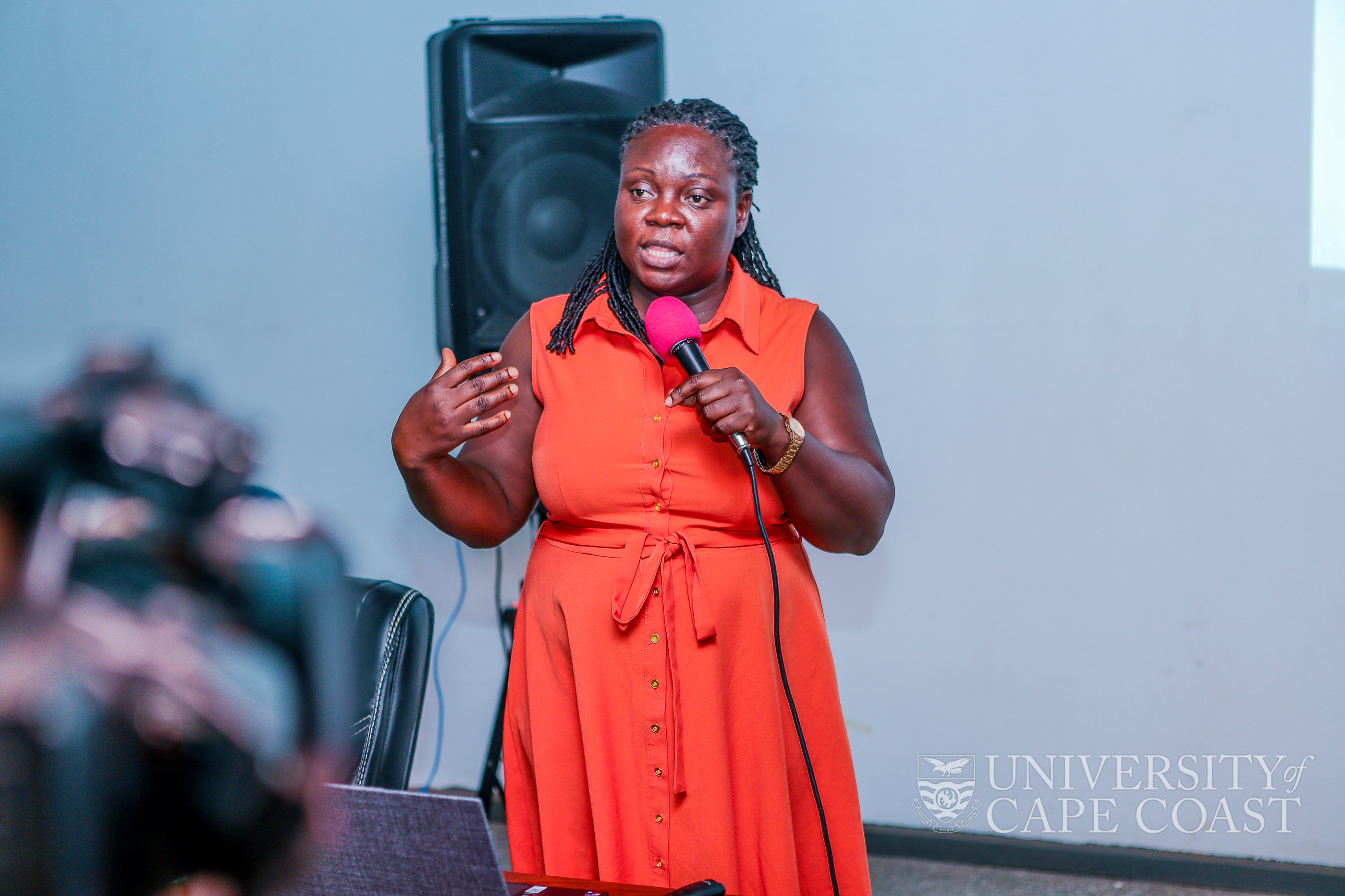 Coordinator of Advocacy and Outreach for CEGRAD-UCC, Dr. Theresah Addai-Mununkum