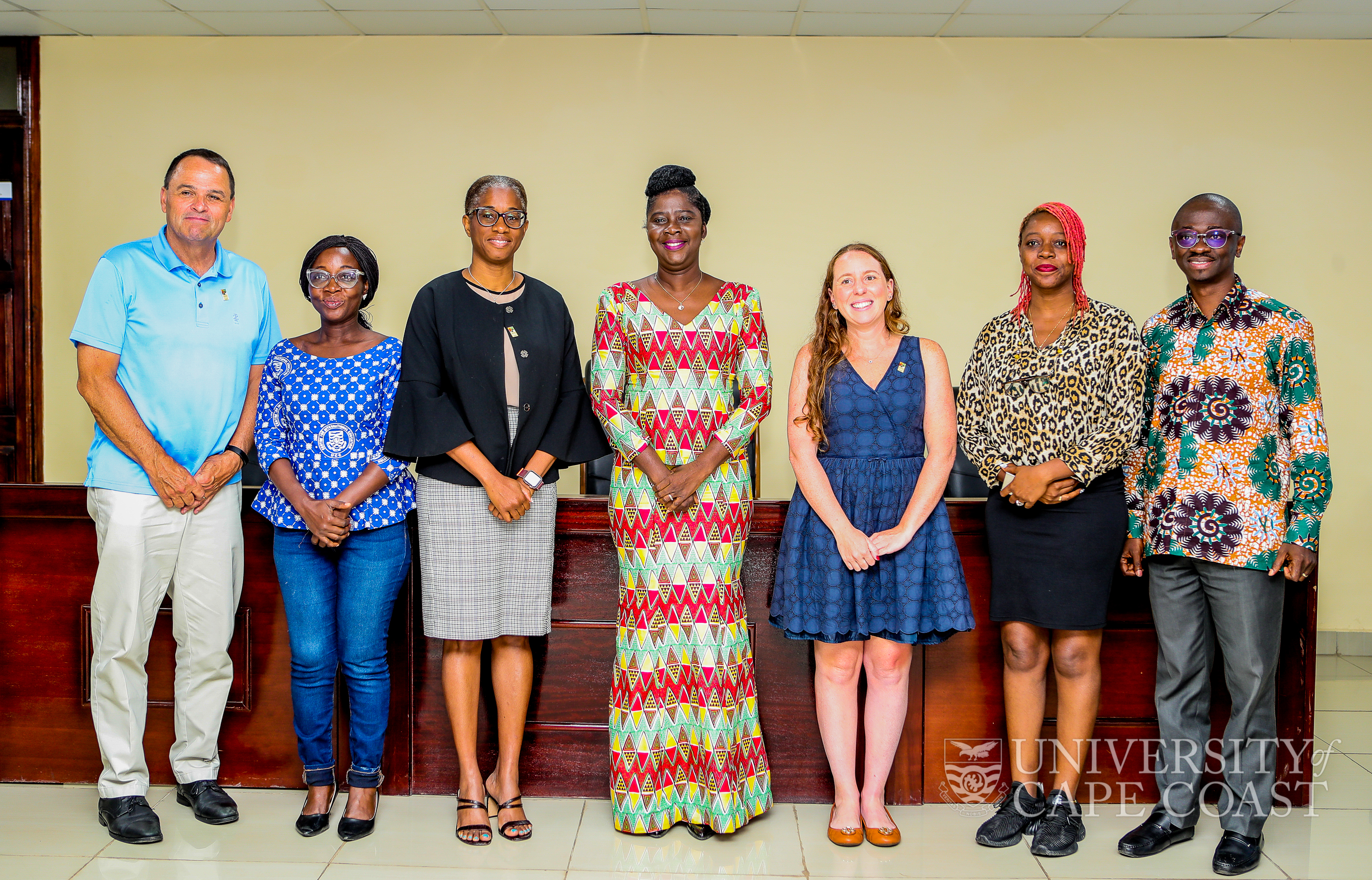 Prof Rosemond Boohene, and, Dr. Nzozi Taffe, in a group photo with members of the delegation