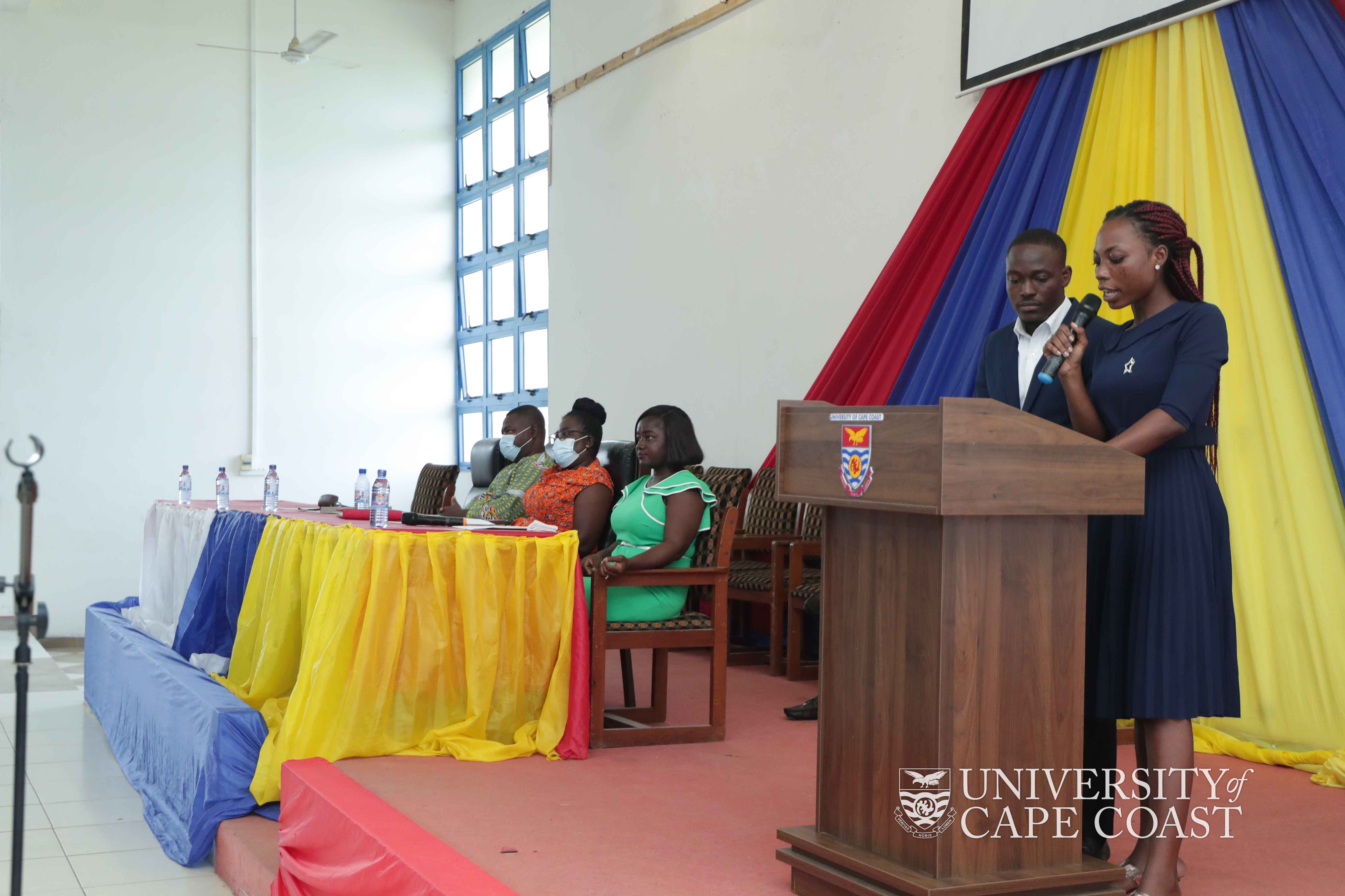 Candidates reading out their manifesto