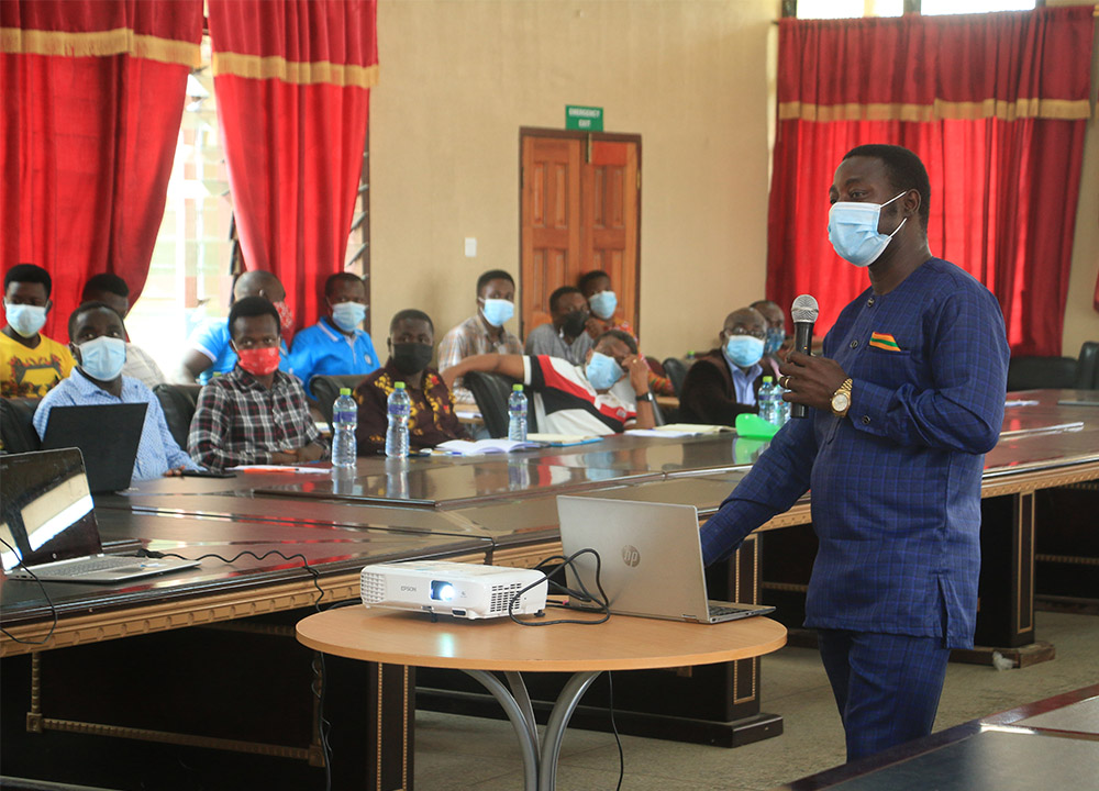 Mr. Isaac Nketsiah speaking at the conference