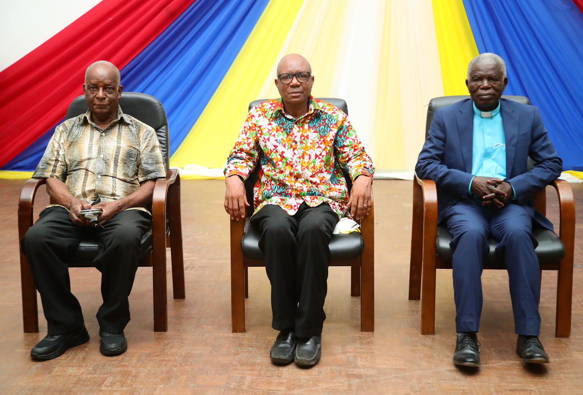 The three retired professors Prof. Francis, Stauffer Kodwo Tayman, Prof Victor Patrick Yao Gadzekpo, Rev. Prof. David Kwesi Dodoo The three retired professors