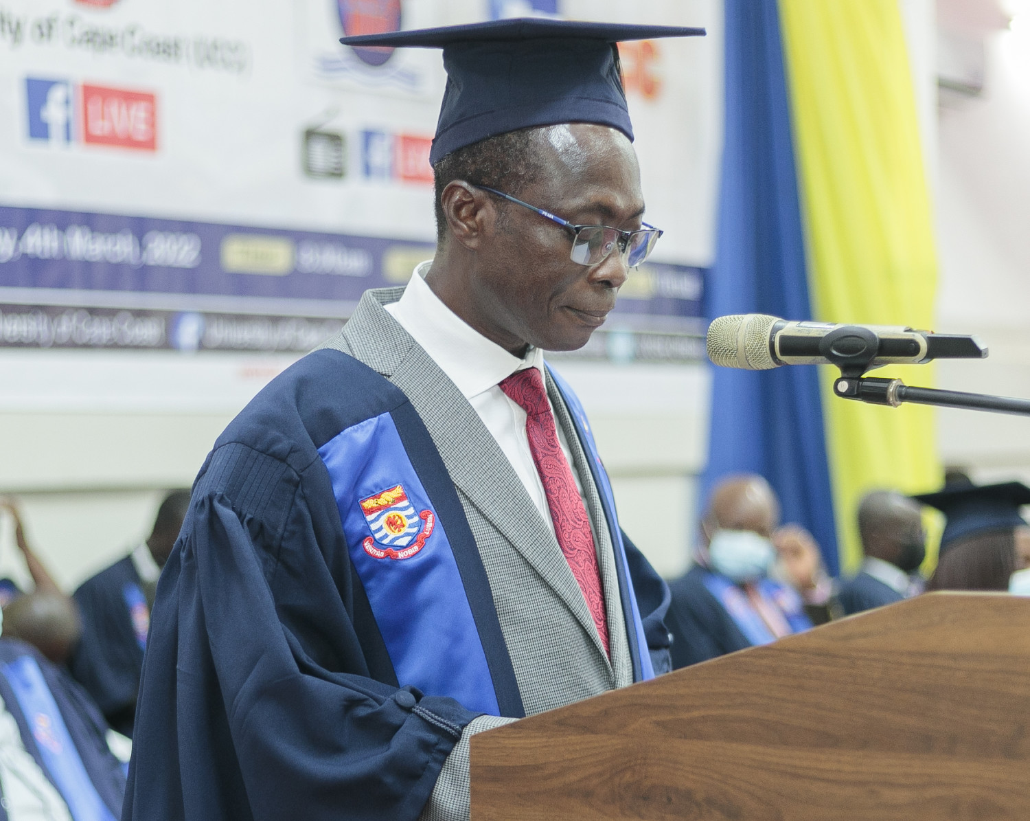 Vice Chancellor of UCC, Prof Johnson Nyarko Boampong speaking at the Matriculation
