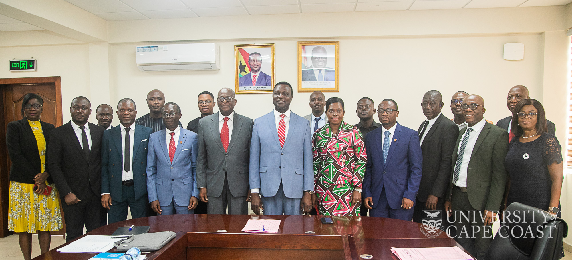 Members of UCC Governing Council with the Minister of Education Members of UCC Governing Council with the Minister of Education
