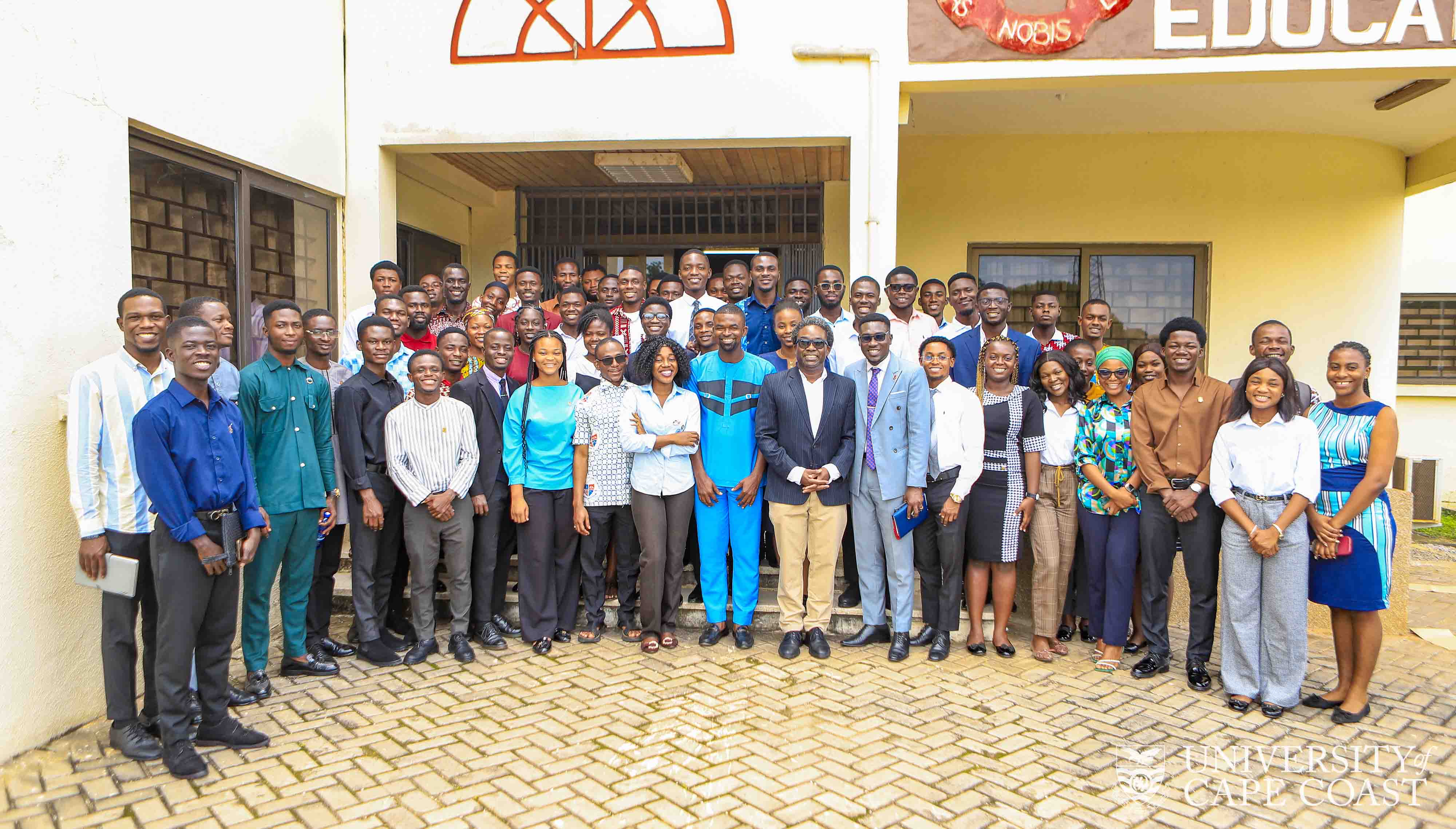 Student leaders with the speaker