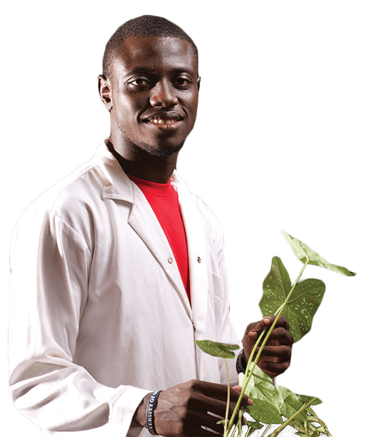 A student holding books