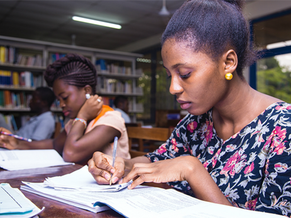 Undergraduate Programmes Undergraduate students learning at the Sam Jona library
