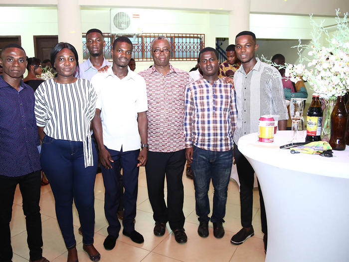 Some first class students with the Provost of the College of Humanities and Legal Studies 