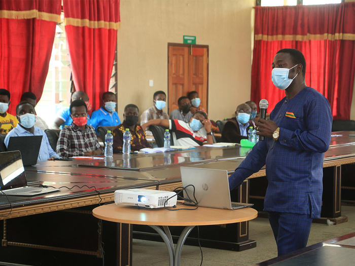 Mr. Isaac Nketsiah speaking at the conference