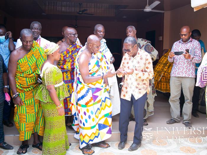 VC in a chat with the Chiefs of Agona Nyakrom