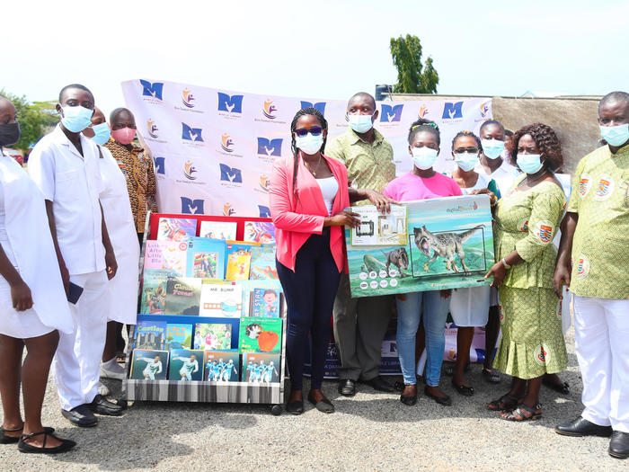 The Mobile Library project under the “Boa Daakye Foundation" donating a mobile library, digital television, and stationery to the Paediatric Unit 