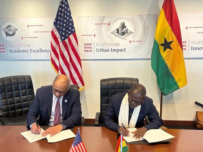 Prof. Neville G. Pinto (President, UC) and Prof. Johnson Nyarko Boampong (Vice Chancellor, UCC) 