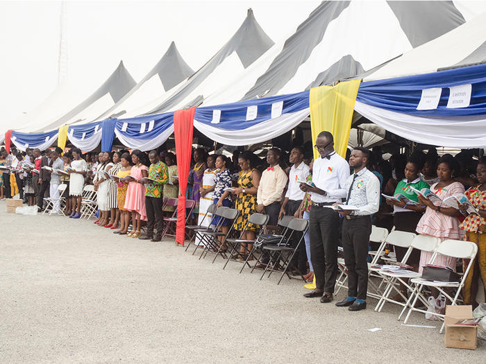 UCC holds Matriculation Ceremony for 2018/2019 Distance Education Students The matriculants swearing the Matriculation oath