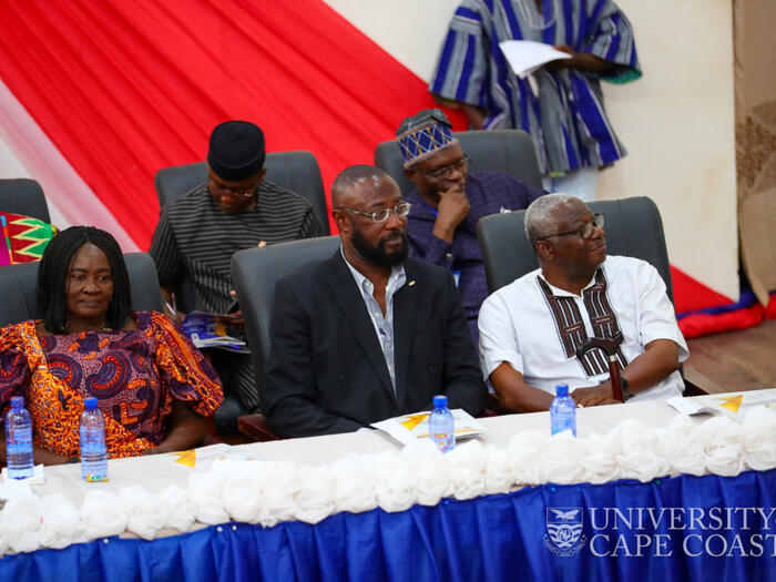 The honourees were Prof. Naana Jane Opoku-Agyemang, the first female Vice-Chancellor of UCC and former Minister of Education; Prof. Lawrence K. Owusu-Ansah and Prof. Kwadwo Opoku-Agyemang. The honourees